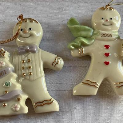 Lennox Pair Of Gingerbread Men Ornaments. 