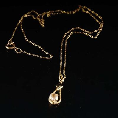 14K Gold Filled Chain with Pendant – 16", (1g)