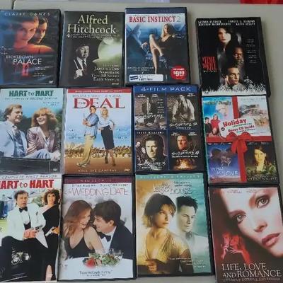 Vintage DVD Movie Lot Romance Drama Thriller Hitchcock Hart to Hart & More – 20+ Titles