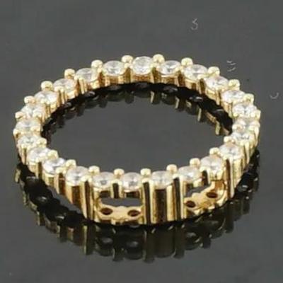 14k Round CZ Pendant (1.6g)