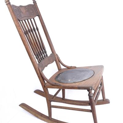 Antique Carved Wood Rocking Chair – Spindle Back Victorian Rocker, Restoration Piece