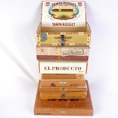 Vintage Cigar Boxes – Assorted Collection (7 Pieces)