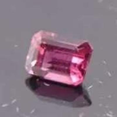 Natural Rubellite Tourmaline Loose Gemstone – Emerald Cut, ~0.9 ct