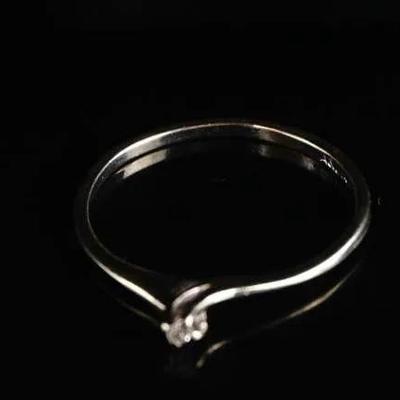 14K Gold Diamond Ring – Size 6, (0.9g)