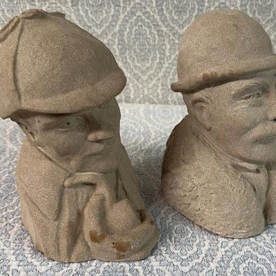 Sherlock Holmes And Watson Sand Bust Made By Forde Crafts
