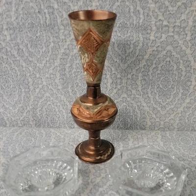 Vintage Copper And Crystal Decor
