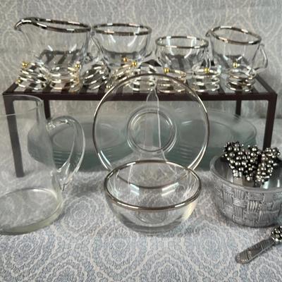 Vintage Fostoria Sheffield crystal creamer and sugar set