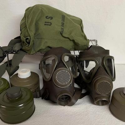 Military Surplus Gas Mask And Cylinders