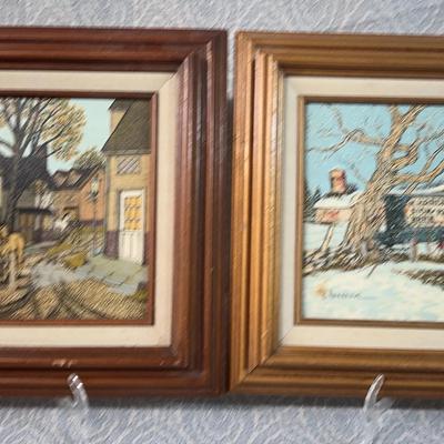 Serigraph print on canvas by the artist H. Hargrove (Nicolo Sturiano) titled "Sign & Painter Barn" o