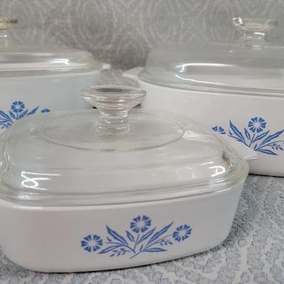 Vintage CorningWare Blue Cornflower Casserole Dishes