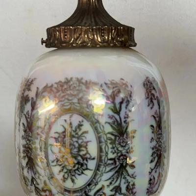 Mid Century Hollywood Regency Iridescent Gold Design Swag Hangin Light 