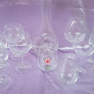 Vintage Lenox Tuscany Classics Pierced Pitcher And Assorted Glasses
