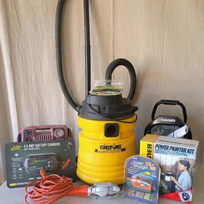 Garage Essentials:  Battery Charger, Power Painter, Wet/Dry Vac, and More