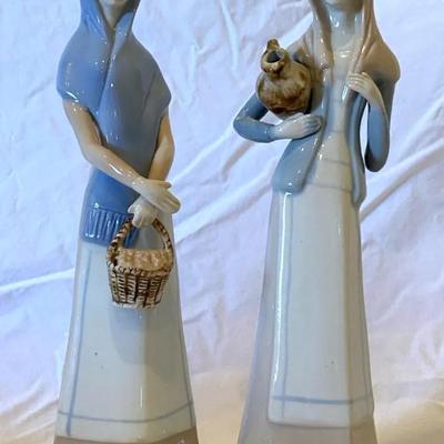 Lladro Style Maiden Figurines