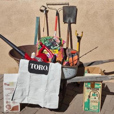 Garden Equipment:  Leaf Blower, Hedge Trimmer, Wheelbarrow, & More