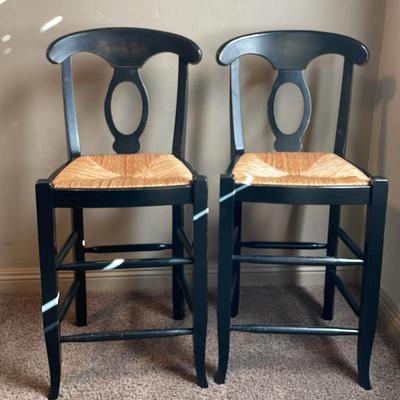 Rattan Topped Bar Stools 