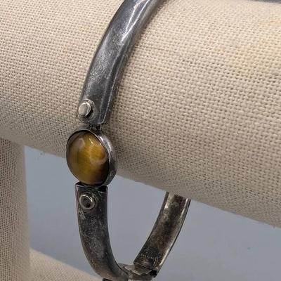 Mexican Sterling Silver & Tigers Eye Bracelet 