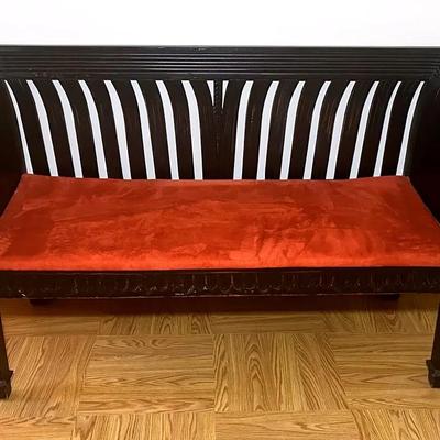 Black Mahogany Curved Arm Bench