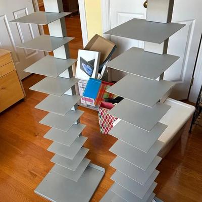 2 Contemporary Metal Shelving Units 