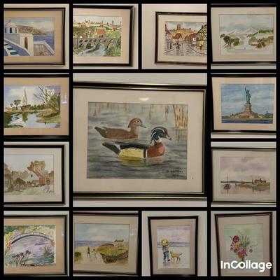 13 Signed And Framed, Original Watercolor