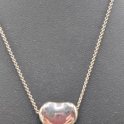 Tiffany & Co, Elsa Peretti Sterling Silver "Bean" Necklace 