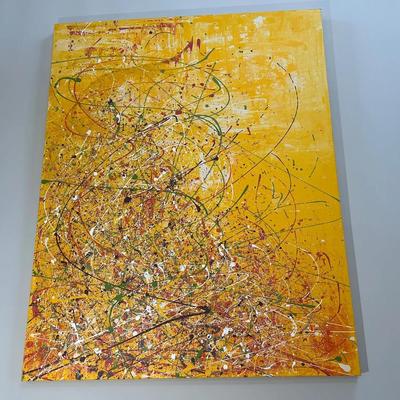 Abstract Signed Painting On Canvas 