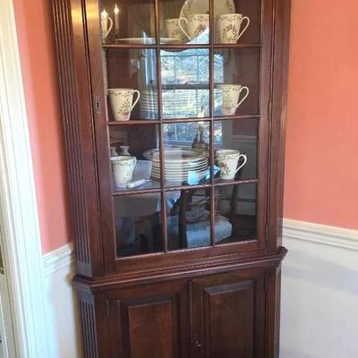 Mahogany Vintage Corner Cabinet 