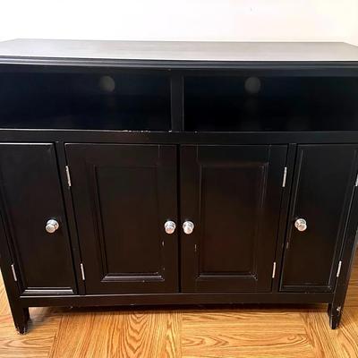 Black Wooden Entertainment Cabinet