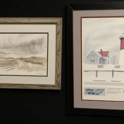 Signed Watercolor And A Print