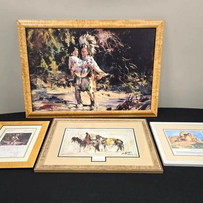 Native American Southwest Themed 4 Piece Art