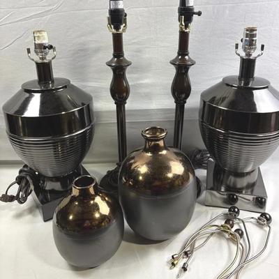 2 Sets Of Matching Lamps, Set Of Decorative Vases