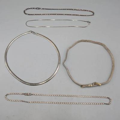 5 Sterling Silver Necklaces