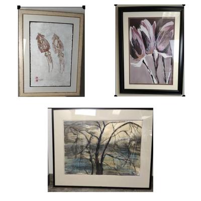 Three Framed And Matted Statement Wall Art 