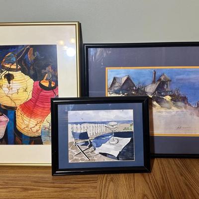 3 Original Framed Watercolors