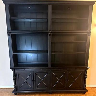 Black Lacquer Bookcase/Storage Display Cabinet