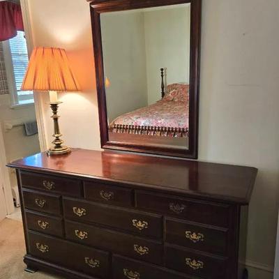 11 Drawer Vintage Dresser & Wall Mirror 
