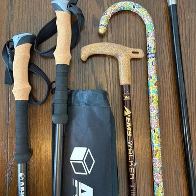 Three Decorative Walking Canes, Pair Of AIHOYE Walking Sticks