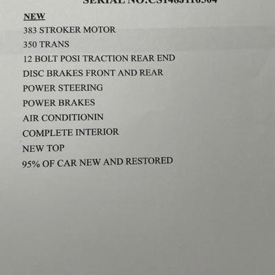 INFORMATION ON 1968 Camaro
