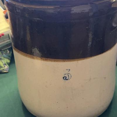 Antique No 5 Crock With Lid