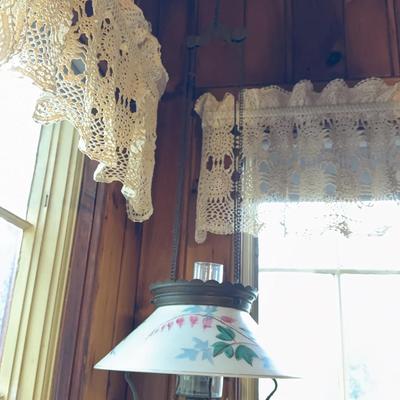 Antique Hanging Oil Lamp