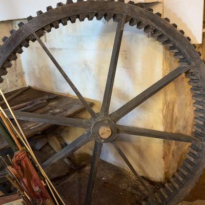 Very Large Antique Wooden Mill Wheel