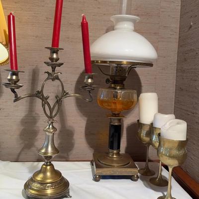 Candleholders & Oil Lamp