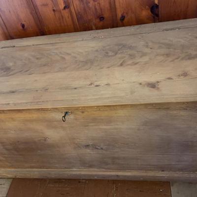 Large Wooden Antique Trunk
