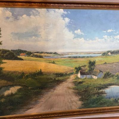 Large Original Oil Painting In Frame