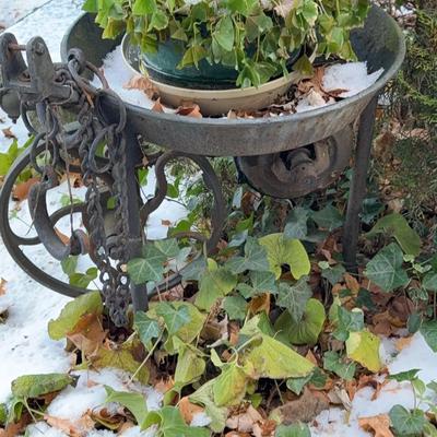 Antique Machine Used As Planter