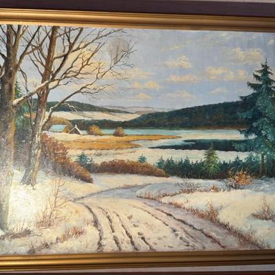 Antique Large Oil Painting, Signed
