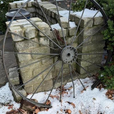 Antique Metal Wagon Wheel
