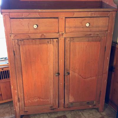 Antique Large Wooden Jelly Cabinet
