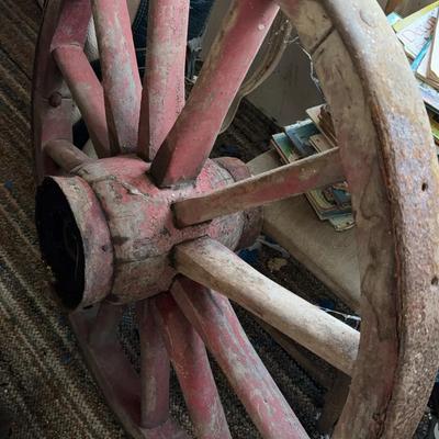 Antique Wooden Wagon Wheel