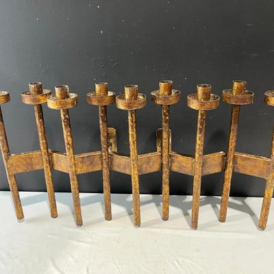 Vintage Metal Brutalist Style Wall Candle Holder
